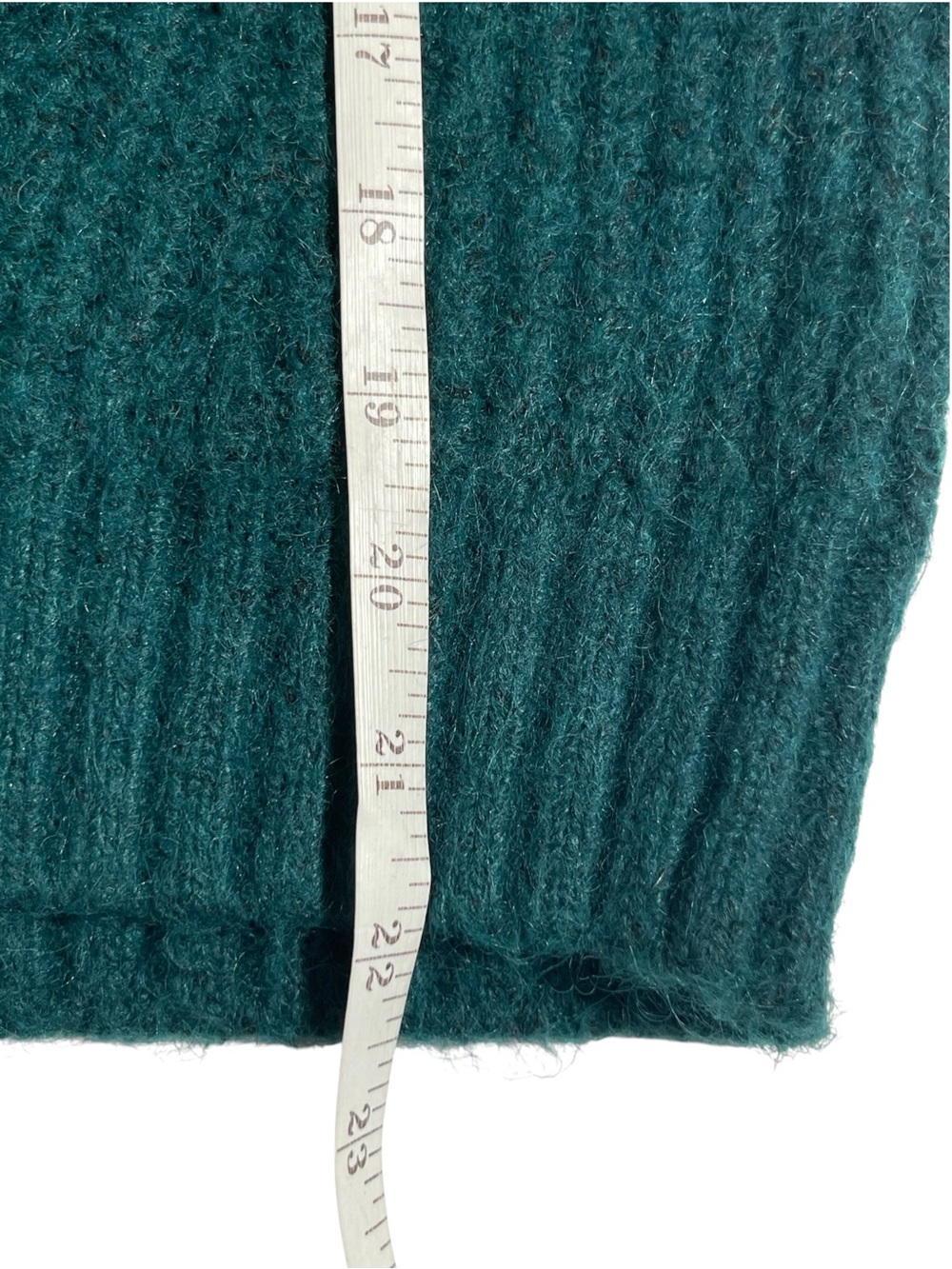 Textured Knit V-Neck Cardigan Wool Blend Deep Green LOFT Small Preppy * - Picture 5 of 9